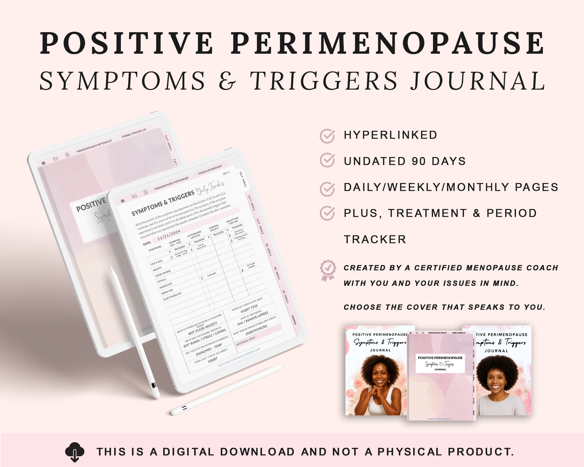 THE POSITIVE PERIMENOPAUSE SYMPTOMS & TRIGGERS JOURNAL (DIGITAL)